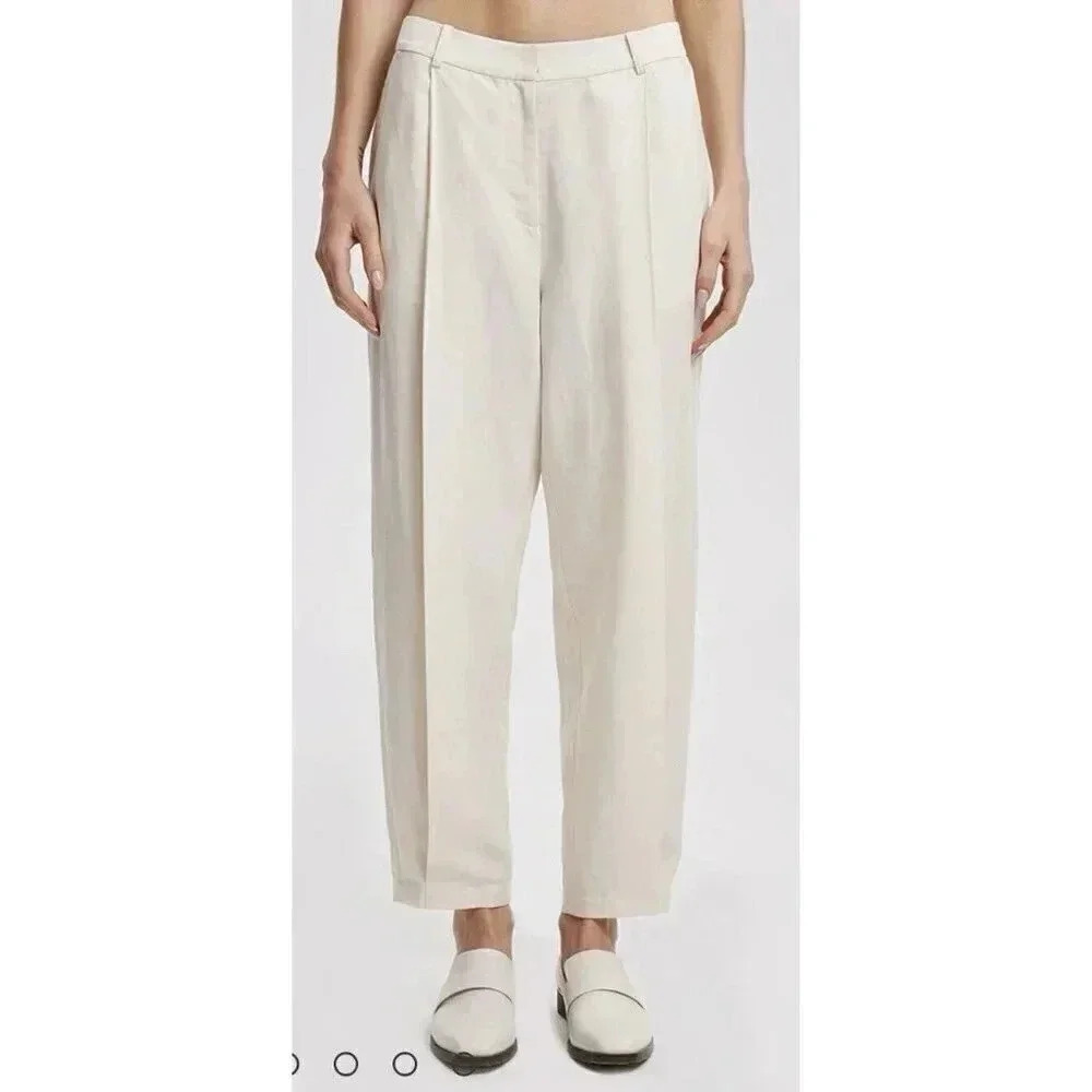 Lattelier Linen Blend Tapered Pants Natural White Women’s Size Large NWT